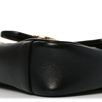 Gucci Monogram Matelasse Diagonal Mini GG Marmont Shoulder Bag Beige Black 10 of 10