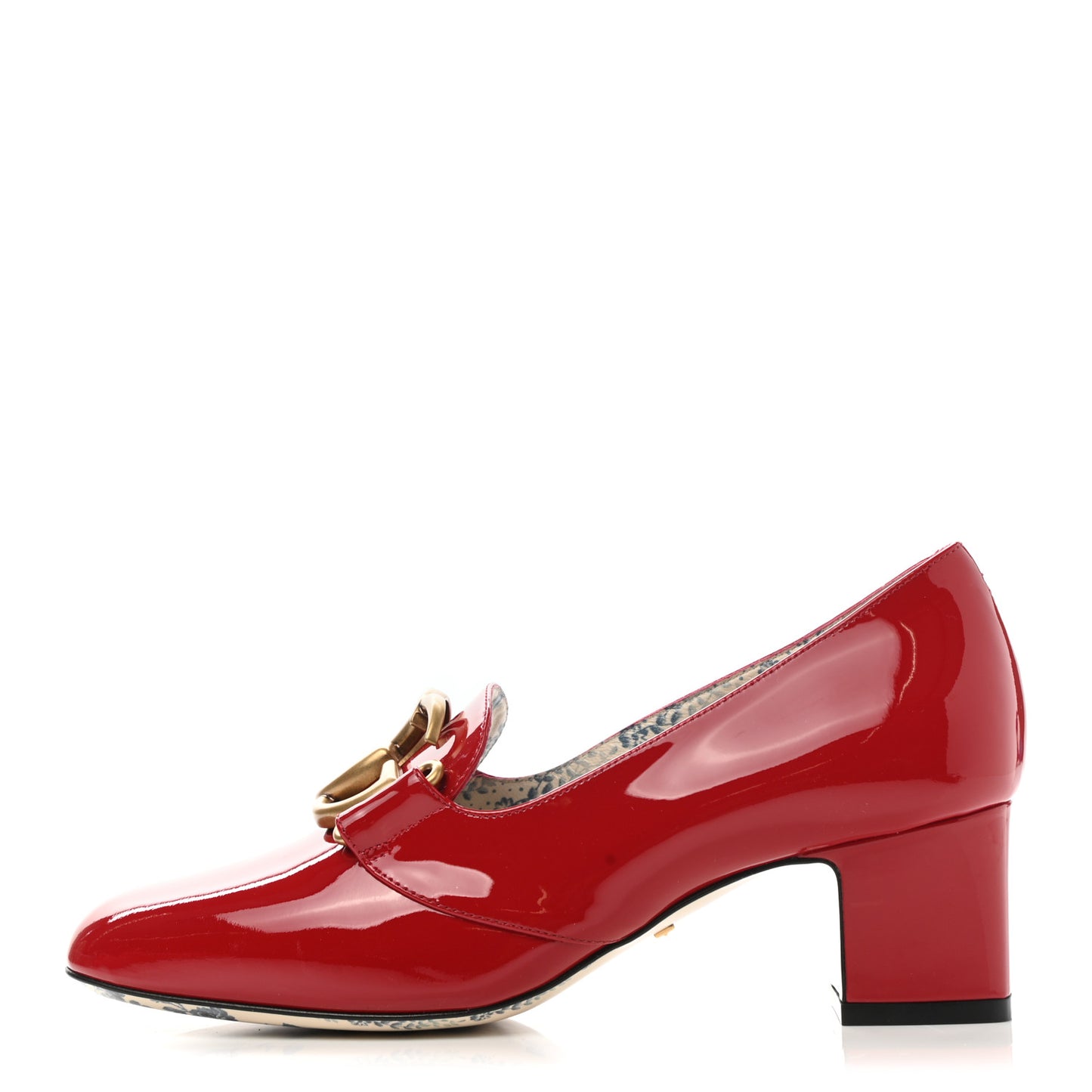 Vernice GG Victoire 55mm Loafer Pumps 35.5 Hibiscus Red
