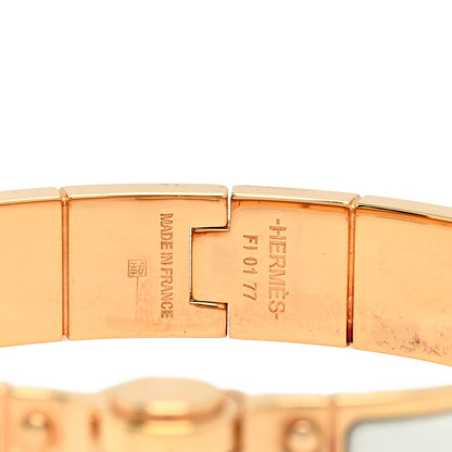 Hermes Enamel Charniere Uni Narrow Hinged Bracelet S White 4 of 4