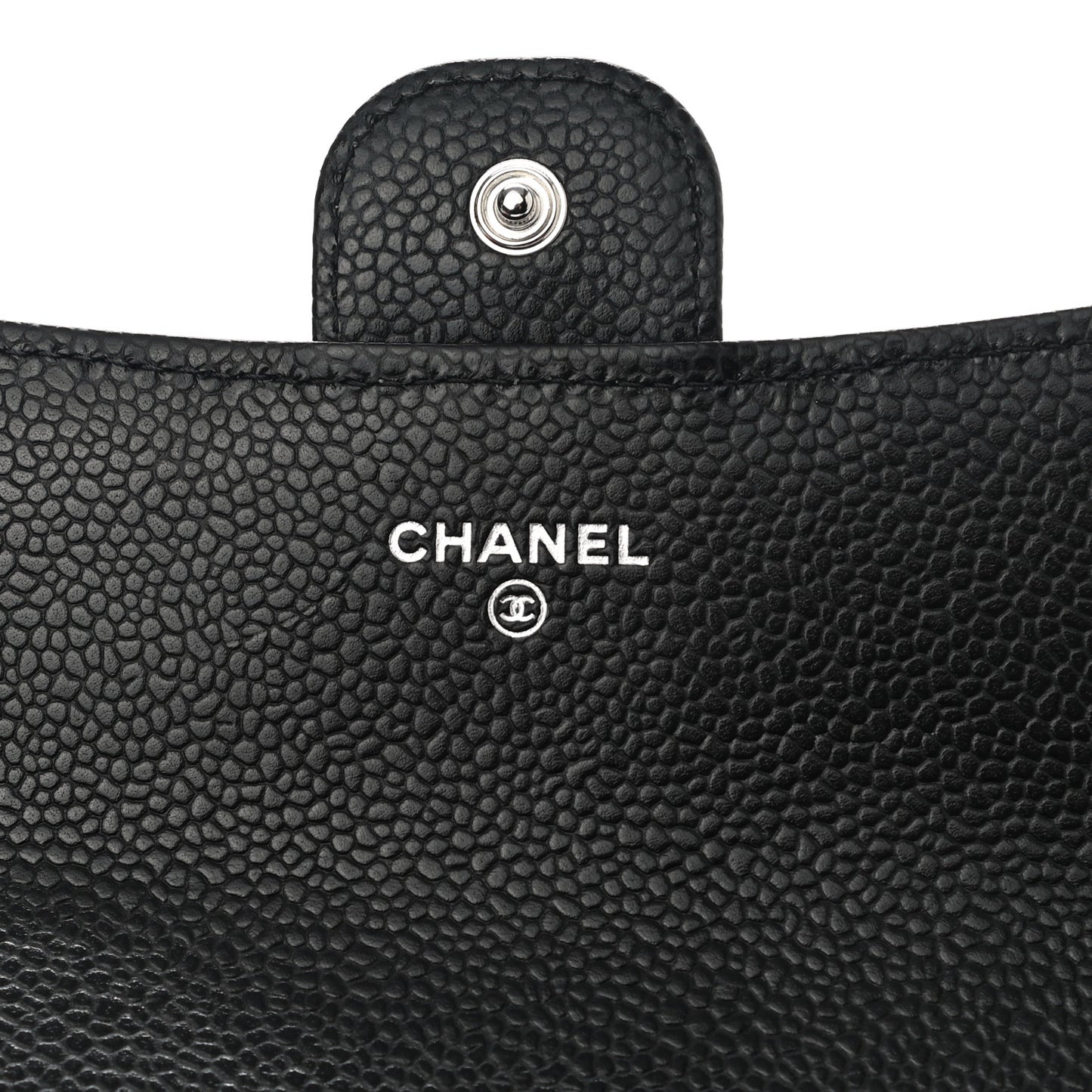 Caviar Quilted Large Gusset Flap Wallet Black
