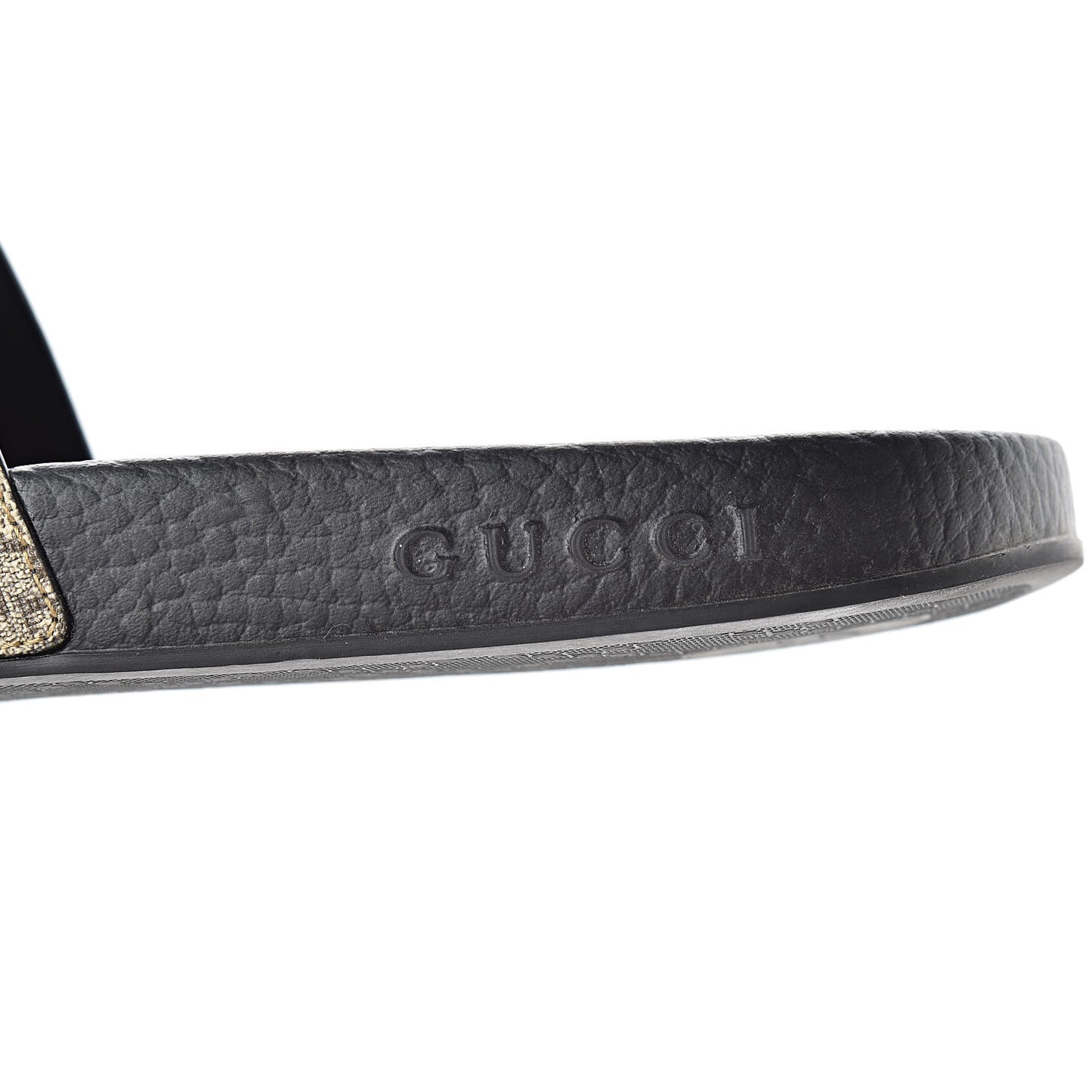 GG Supreme Monogram Pearls Slide Sandals 38 Beige
