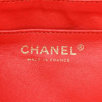 Chanel Lambskin Quilted XL Maxi Single Flap Red 6 of 15