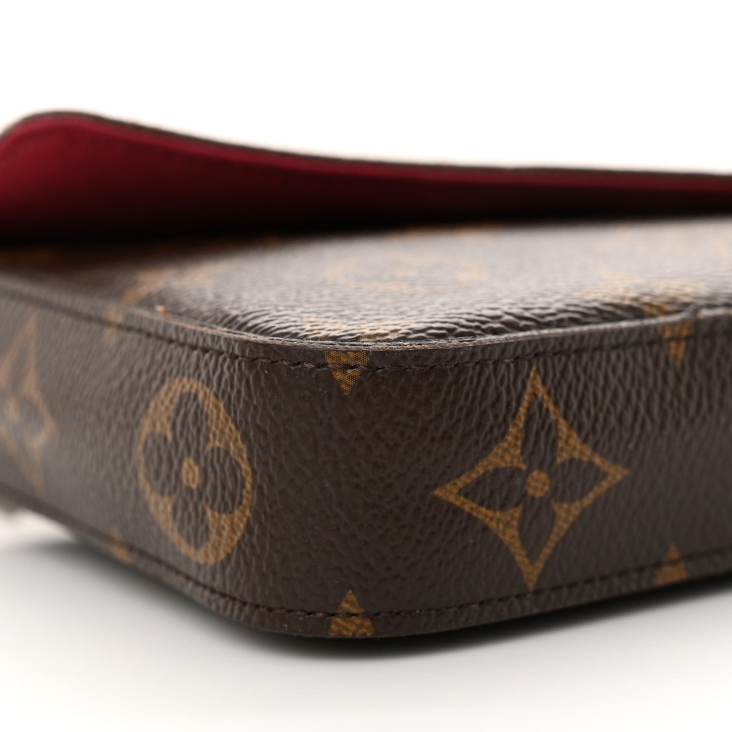 Monogram Pochette Felicie Chain Wallet Fuchsia