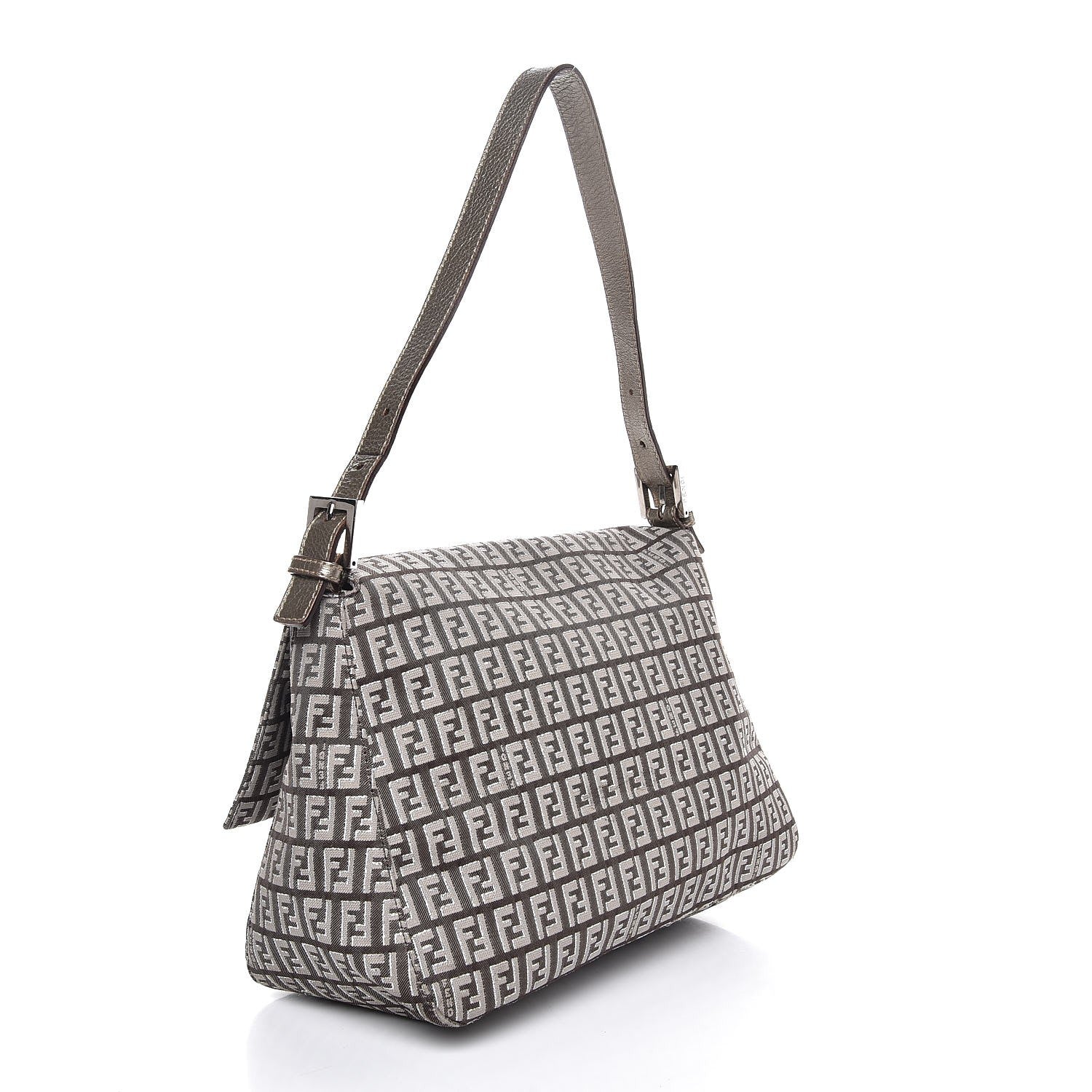 Fendi Zucchino Vachetta Mama Baguette Caffe Argilla Canna di Fucile 3 of 7