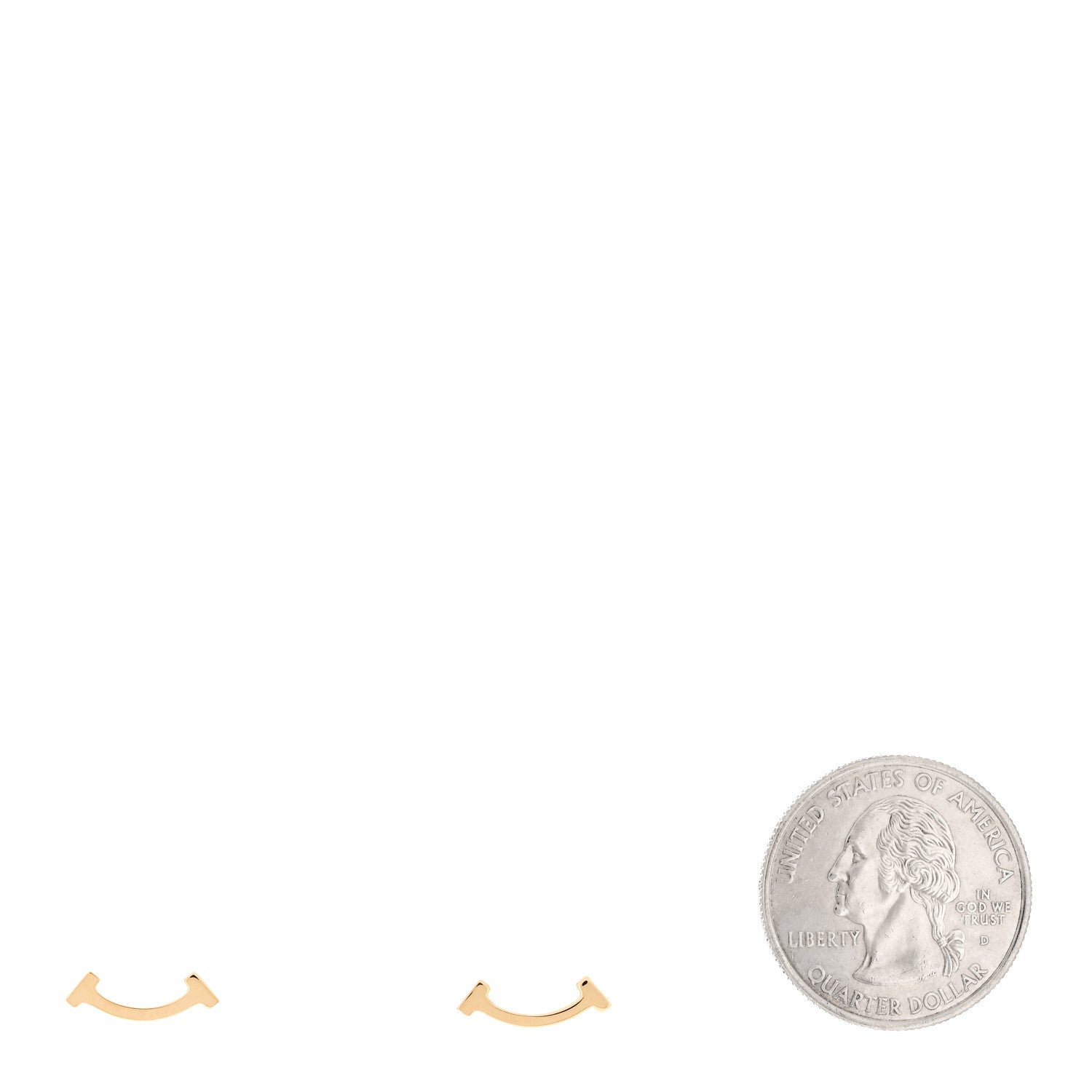 Tiffany 18K Yellow Gold T Smile Stud Earrings 2 of 4