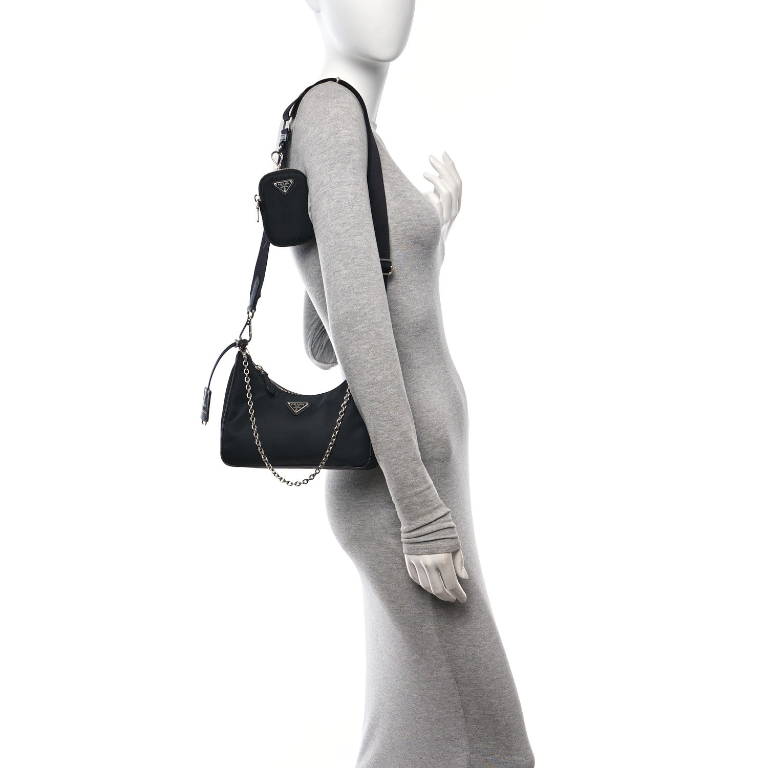 Prada Nylon Re-Edition 2005 Shoulder Bag Black 2 of 9