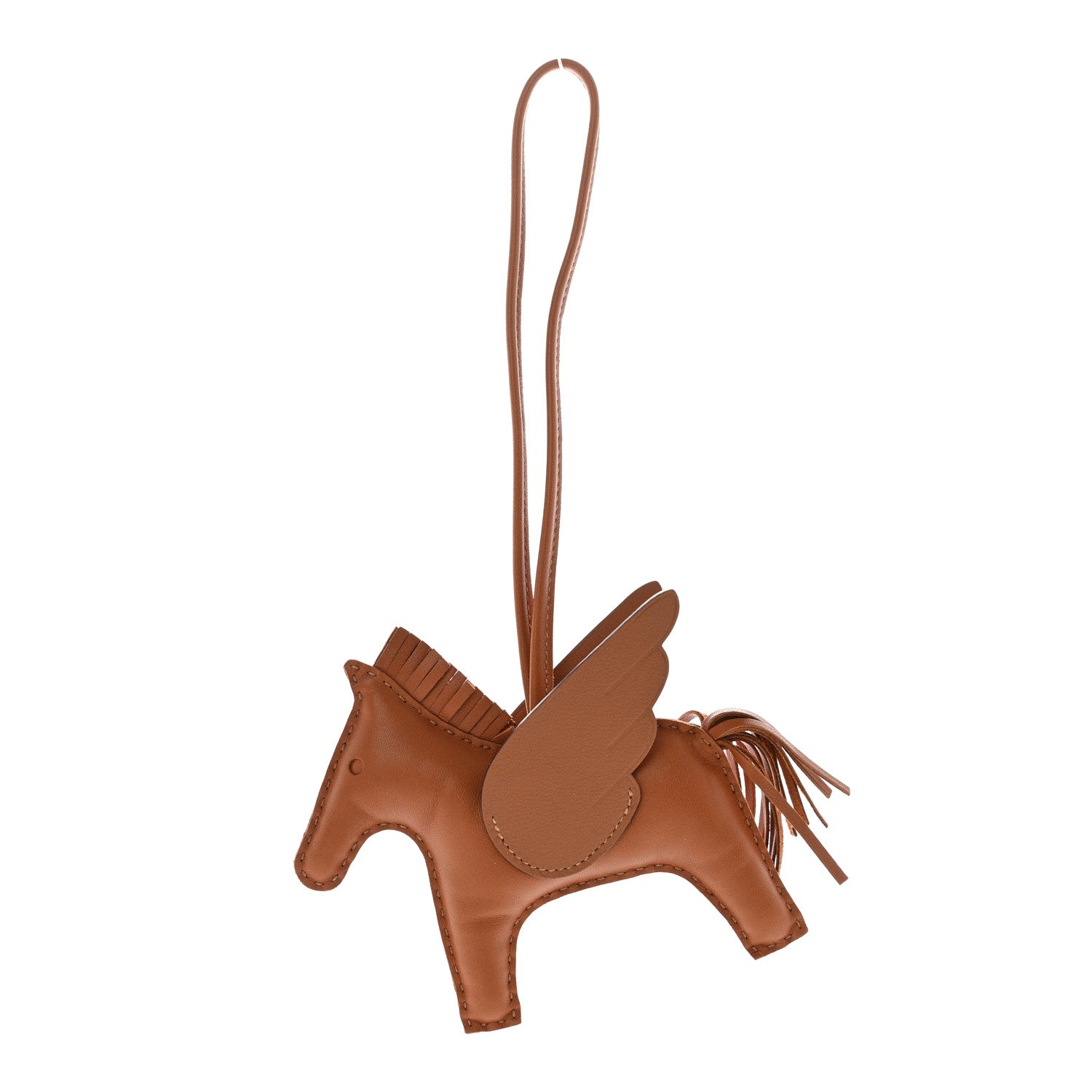 Hermes Milo Lambskin Grigri Rodeo Pegase Horse Bag Charm MM Gold 1 of 5
