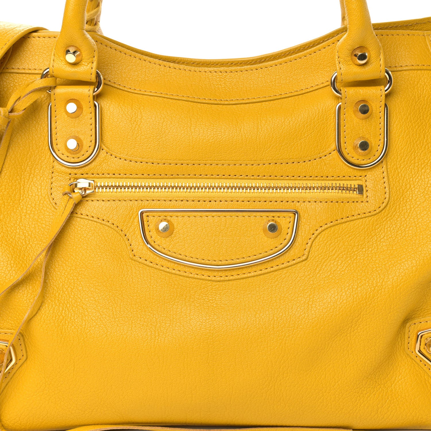 Balenciaga Chevre Silver Metallic Edge Hardware City Jaune Epi 8 of 11