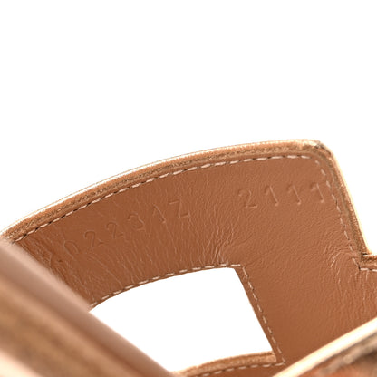Hermes Metallic Nappa Oran Sandals 39.5 Rose Dore 9 of 9