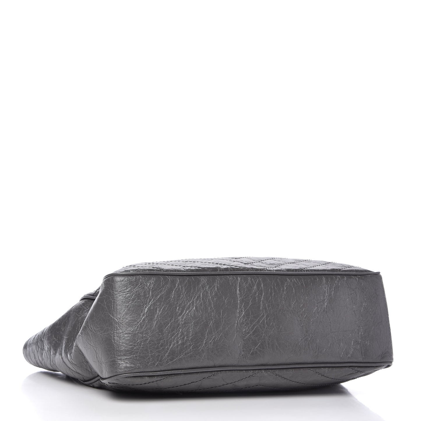 Crinkled Calfskin Matelasse Monogram Large Niki Shopping Tote Bag Grey