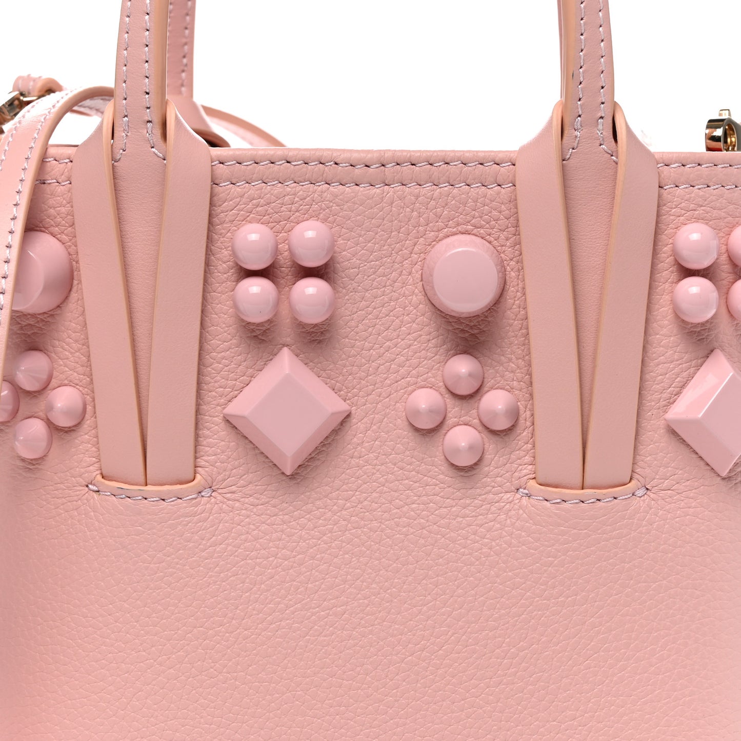 Calfskin Empire Spike Studded Mini North South Cabata Tote Rosy