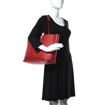 Saint Laurent Calfskin Large Shopping Tote Rouge Eros 2 of 16