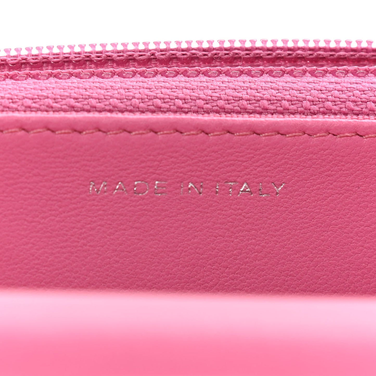 Lambskin Quilted Wallet on Chain WOC Pink