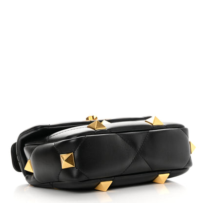 Valentino Garavani Nappa Small Roman Stud Shoulder Bag Black 4 of 10