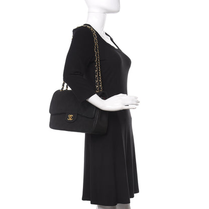 Chanel Iridescent Caviar Quilted Jumbo Double Flap Black 2 of 13