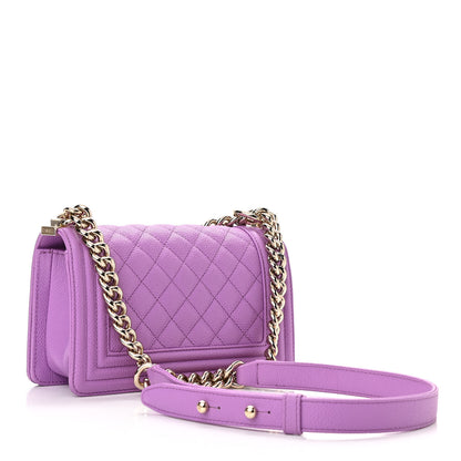 Chanel Caviar Quilted Small Boy Flap Violet 3 of 10