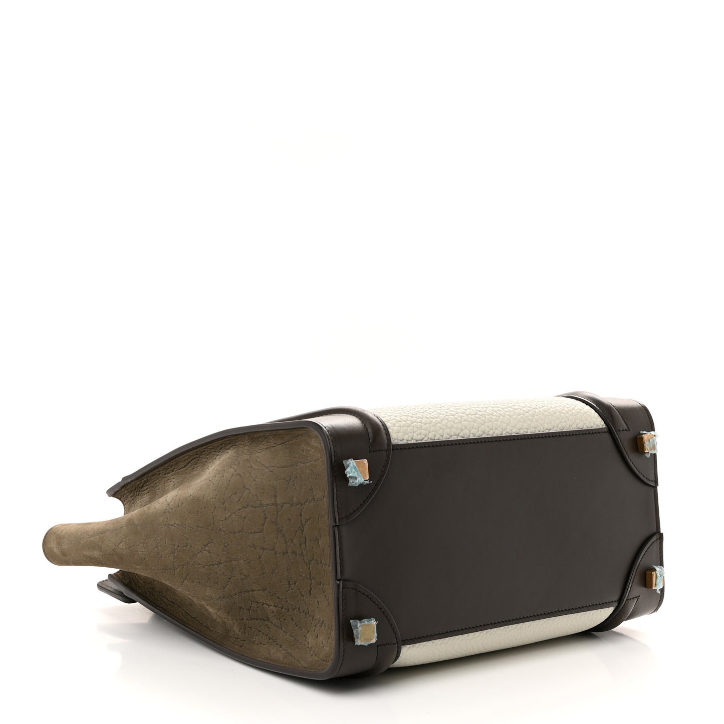 Bullhide Calfskin Nubuck Micro Tri-Color Luggage White Khaki