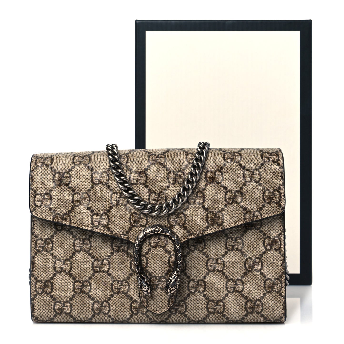 GG Supreme Monogram Mini Dionysus Chain Wallet Beige Taupe