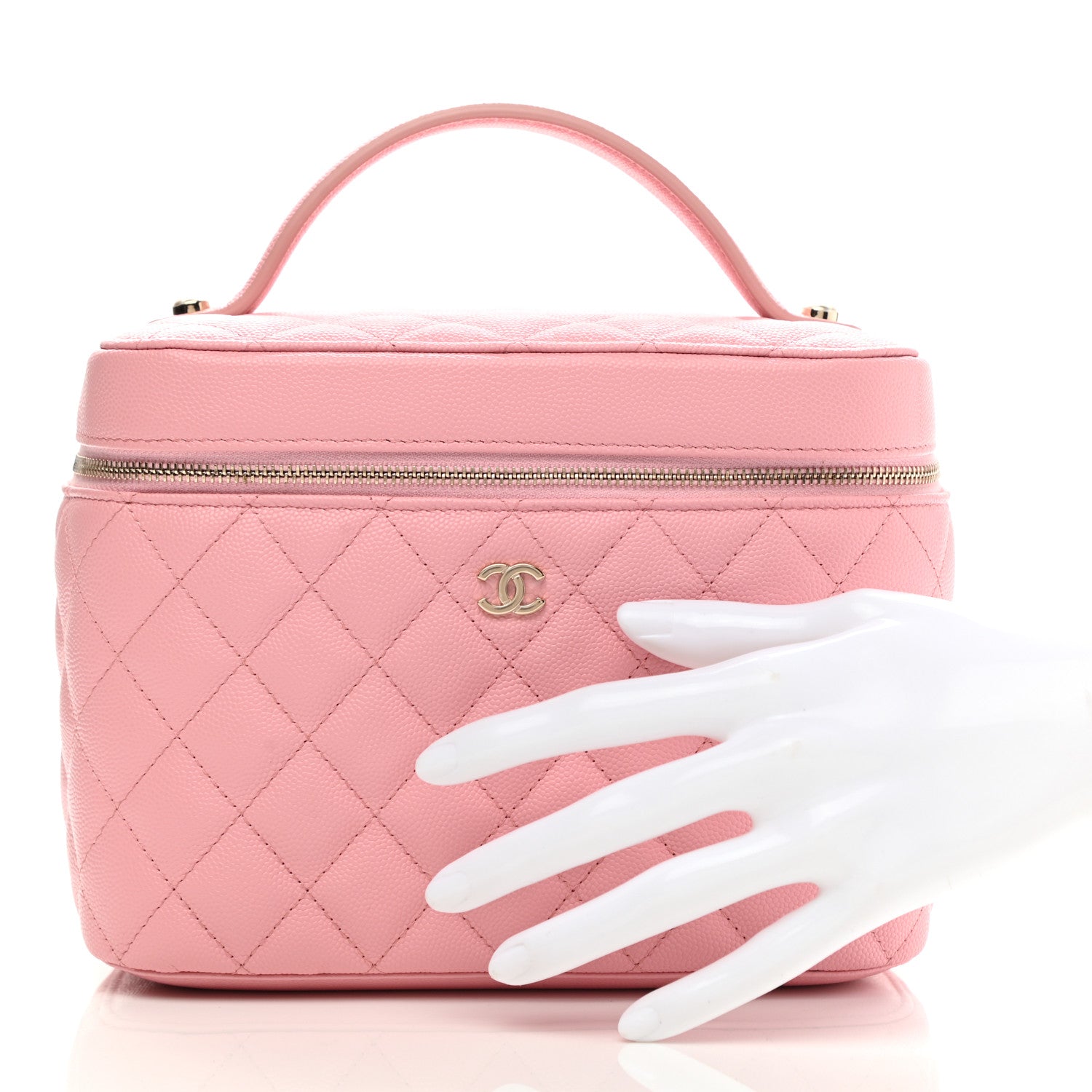 Chanel Caviar Quilted Large Vanity Pouch Pink 2 of 8