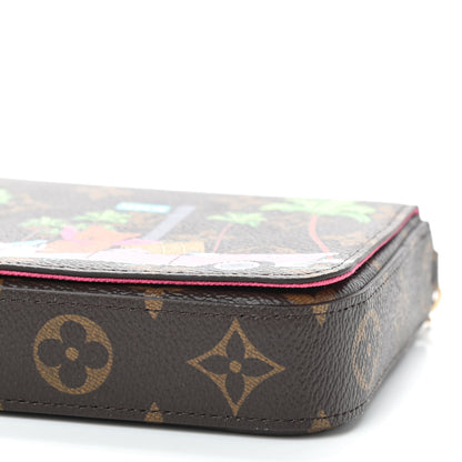 Louis Vuitton Monogram 2021 Christmas Animation Hollywood Pochette Felicie Chain Wallet Fuchsia 8 of 9