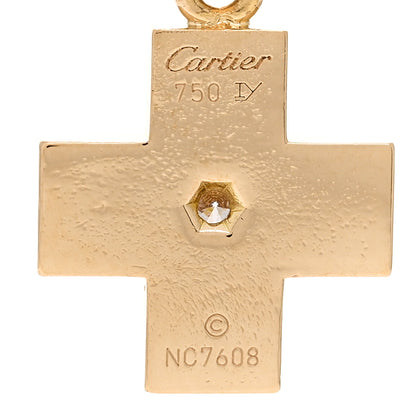 Cartier 18K Yellow Gold Diamond Cross Charm 3 of 3