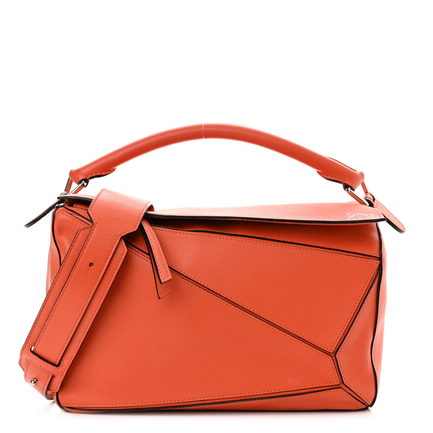Calfskin Medium Puzzle Bag Orange