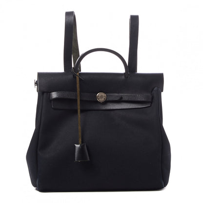 Hermes Toile Vache Calfskin Herbag 30 PM Backpack Black 1 of 10