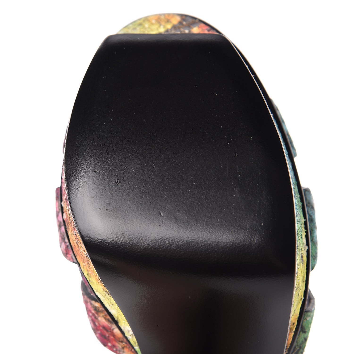 Saint Laurent Python Calfskin Embossed Africa Tie Dye Tribute 75 Platform Sandals 36 Multicolor 8 of 9