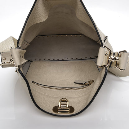 Valentino Garavani Pebbled Calfskin Small Rockstud Flip-Lock Messenger Bag Light Ivory 5 of 6