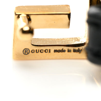 Gucci Metal Calfskin Square G Bracelet S Black Gold 4 of 6