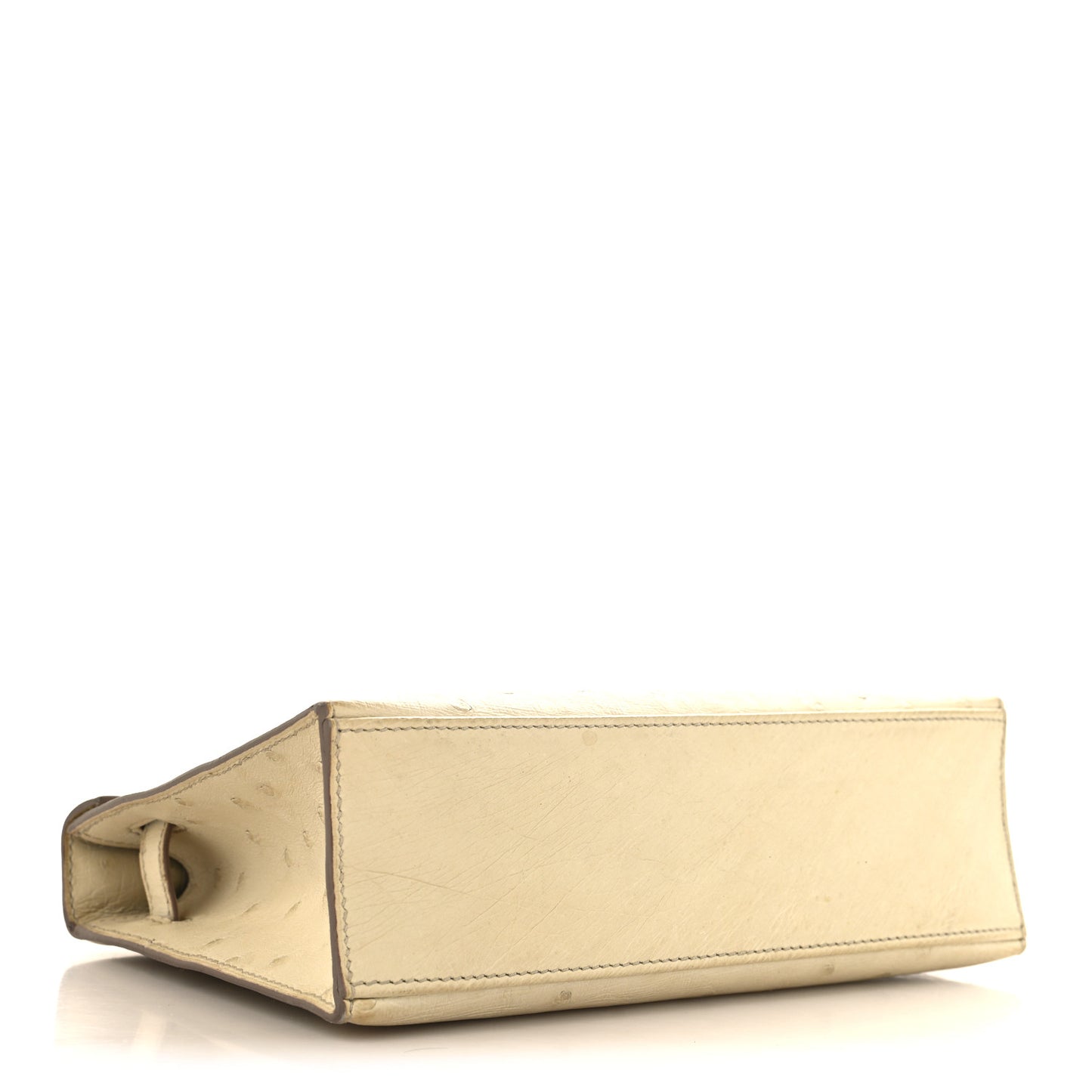 Ostrich Kelly Pochette Clutch Beton