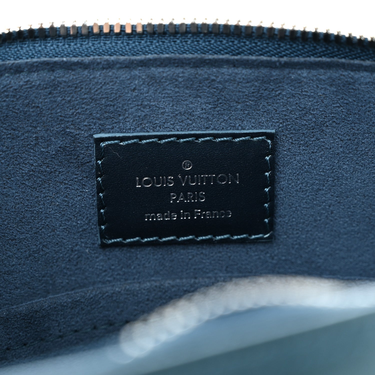 Louis Vuitton Metallic Calfskin Debossed Monogram Alma BB Steel Blue 6 of 10