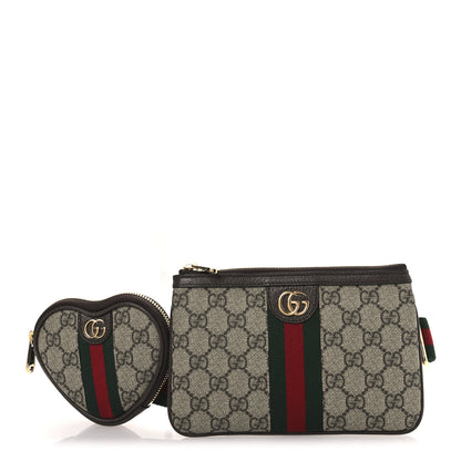 Gucci GG Supreme Monogram Web Ophidia Utility Belt Bag 85 34 Beige Ebony New Acero 1 of 11