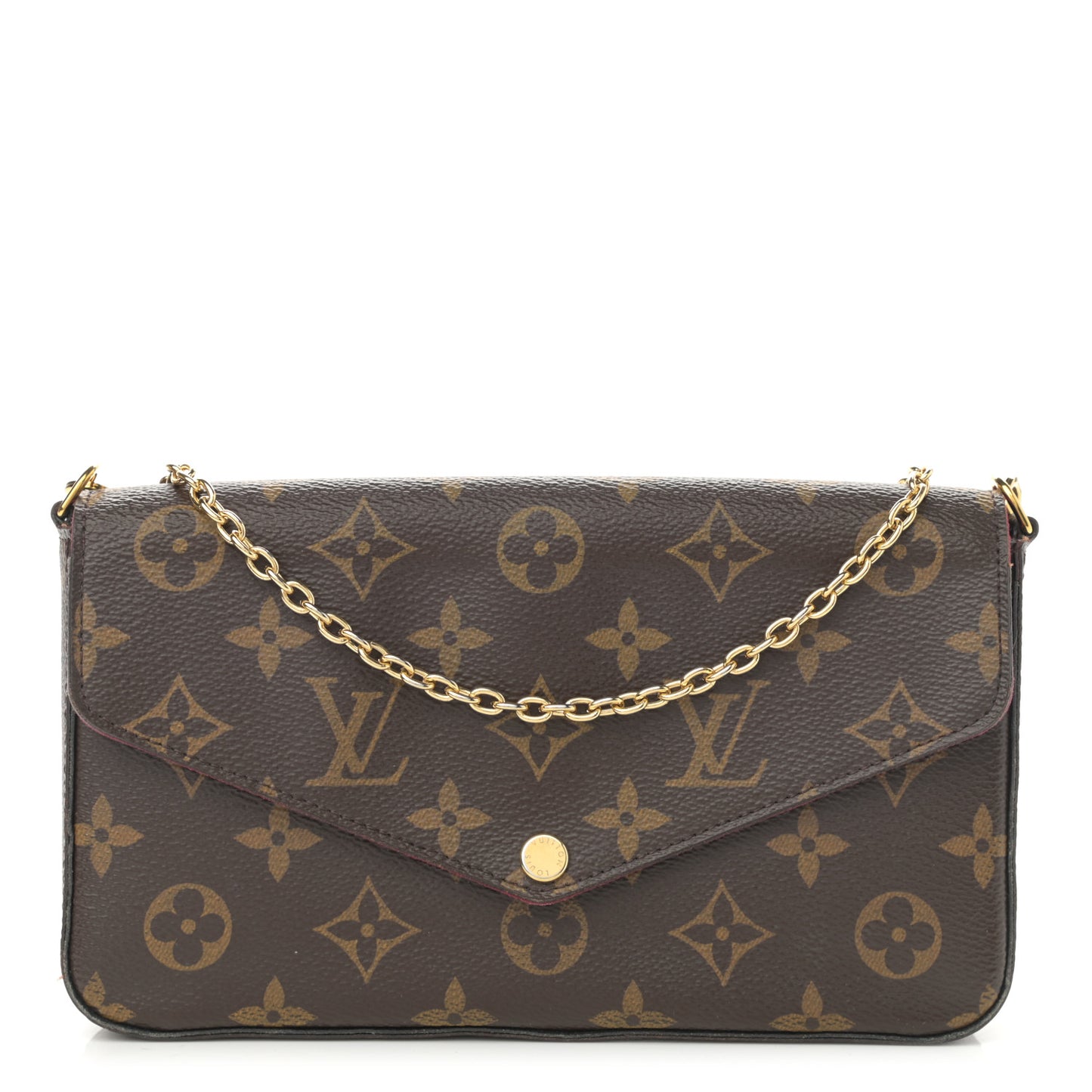 Monogram Pochette Felicie Chain Wallet Fuchsia