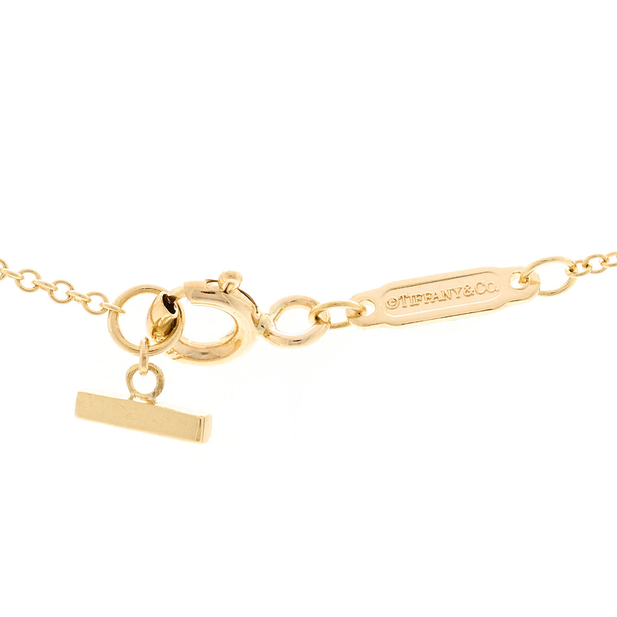 Tiffany 18K Yellow Gold Small T Smile Pendant Necklace 4 of 5