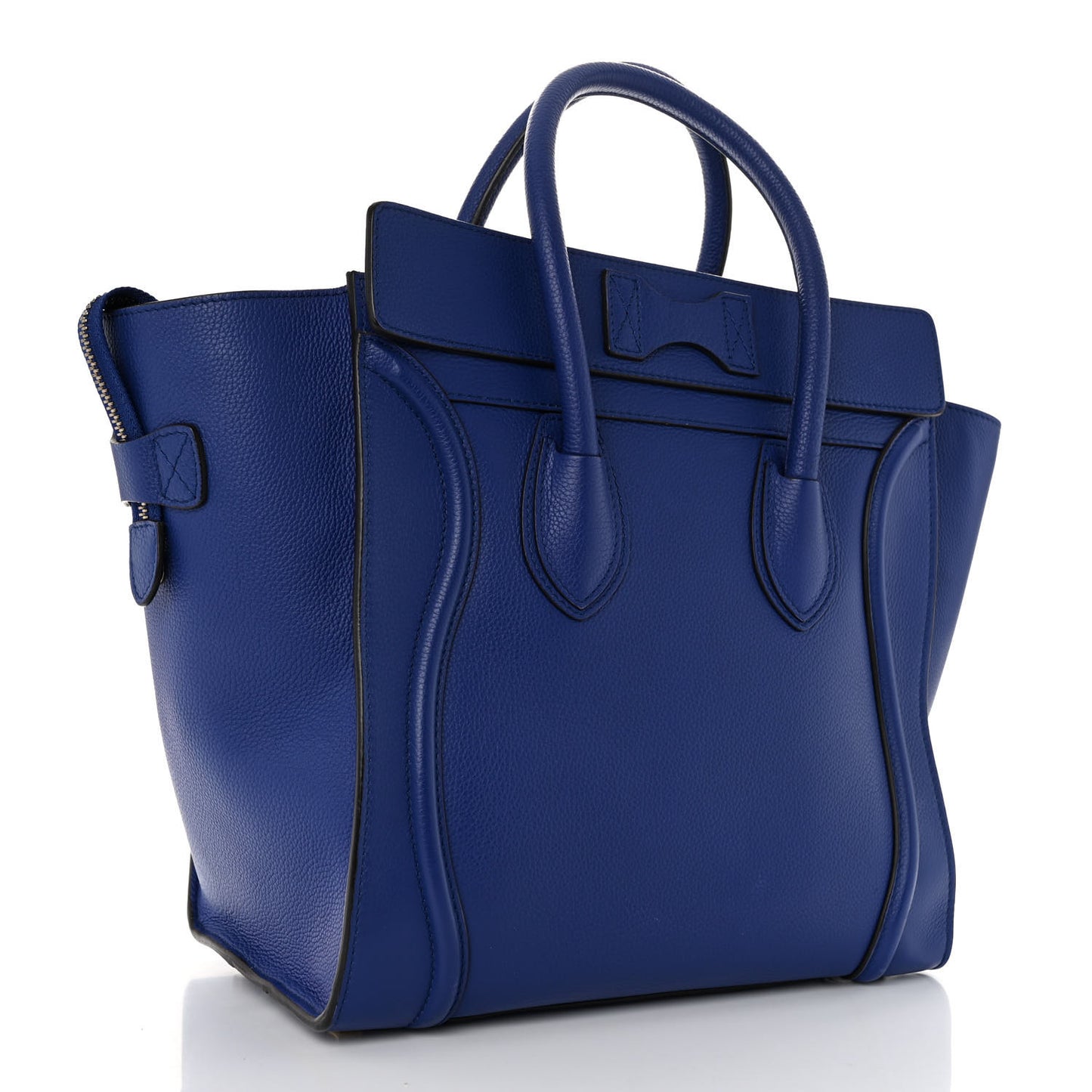 Drummed Calfskin Mini Luggage Indigo