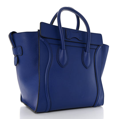 Celine Drummed Calfskin Mini Luggage Indigo 3 of 11