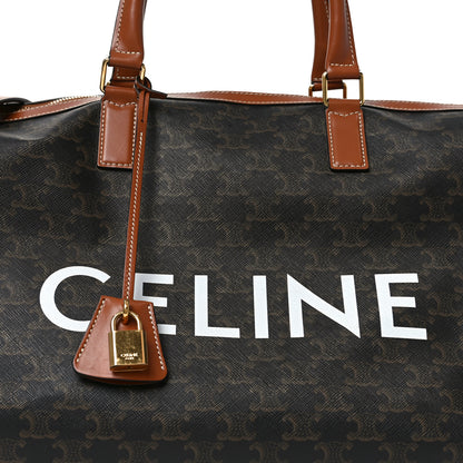 Celine Triomphe Canvas Large Voyage Duffle Tan 6 of 8