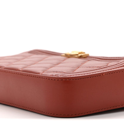 Chanel Lambskin Quilted Small Boy Clutch With Chain Orange 12 of 13