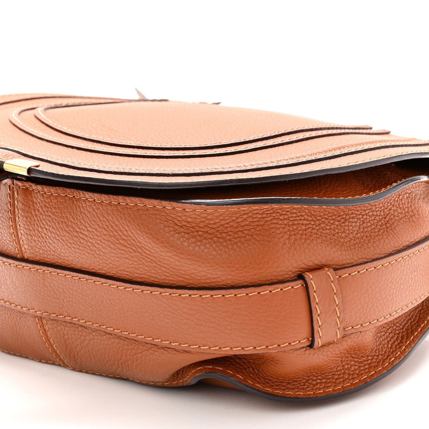 Calfskin Medium Marcie Round Crossbody Bag Tan