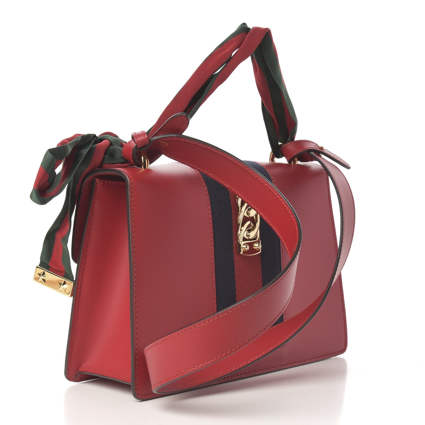 Calfskin Small Sylvie Shoulder Bag Hibiscus Red