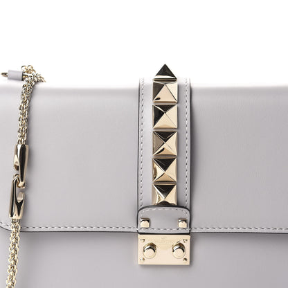 Valentino Garavani Vitello Medium Glam Lock Rockstud Flap Pastel Grey 9 of 9