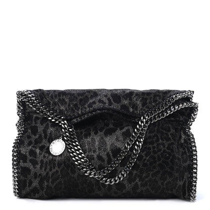 Stella McCartney Shaggy Deer Leopard Print Falabella Fold Over Tote Grey 1 of 4