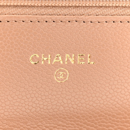 Chanel Caviar Quilted Wallet on Chain WOC Dark Beige 6 of 11