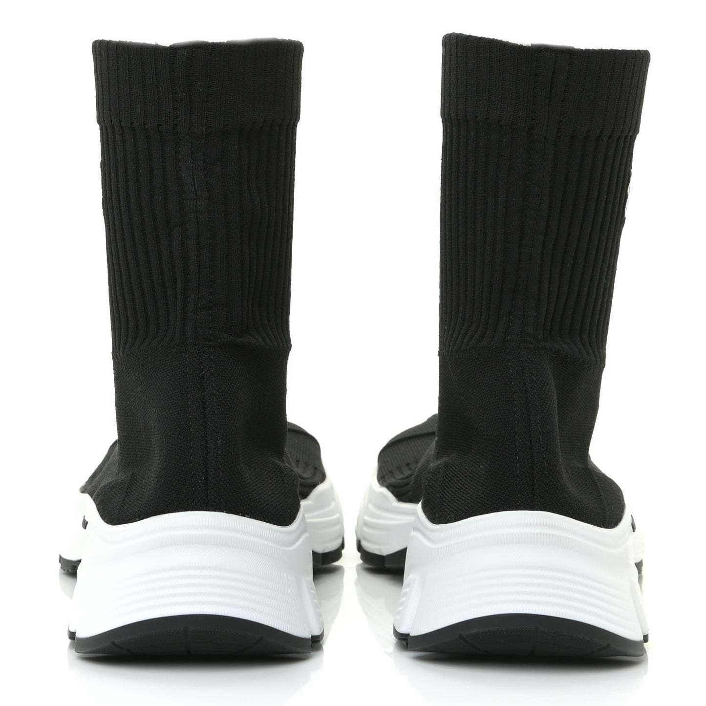 Technical Ribbed 3D Recycled Knit Bi-Color Womens Speed 3.0 Sneakers 40 Black White