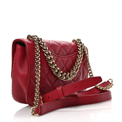 Chanel Caviar Quilted Small Studded Flap Red 3 of 9