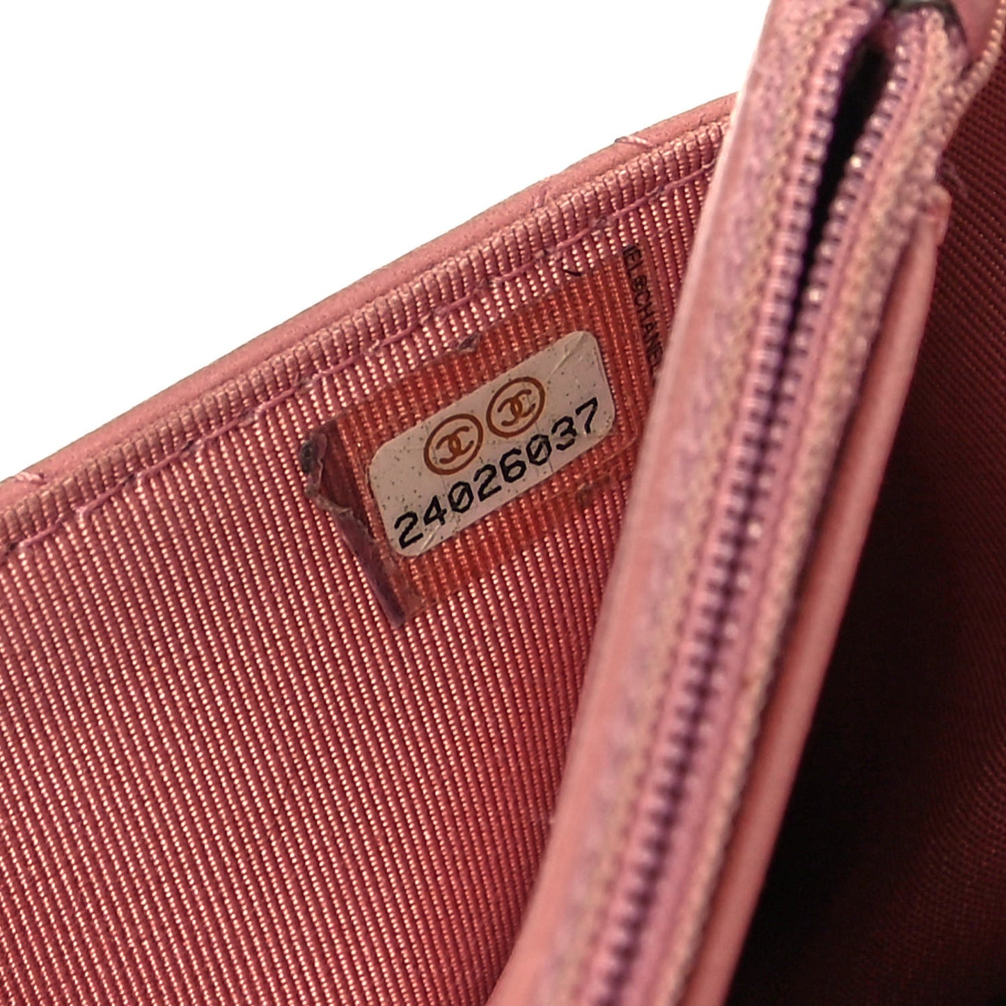 Lambskin Quilted Wallet On Chain WOC Pink