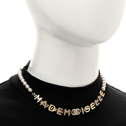 Chanel Pearl Crystal CC Mademoiselle Choker Gold Pearly White 2 of 6