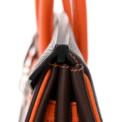 Hermes Togo Bi Color Horseshoe Birkin 35 Chocolate Orange 12 of 12