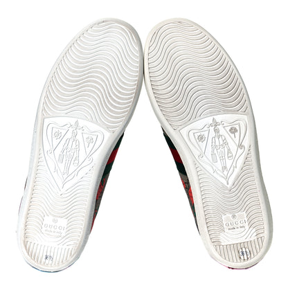 Gucci GG Supreme Monogram Strawberry Web Womens Ace Sneakers 36.5 Beige Multicolor Red Green 5 of 9